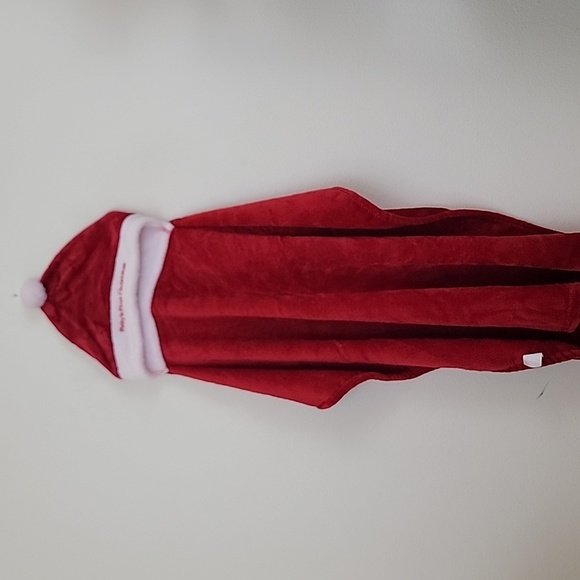 Red Santa Hooded Red Soft Fleece Baby's First Christmas Wrap Blanket - Picture 1 of 11